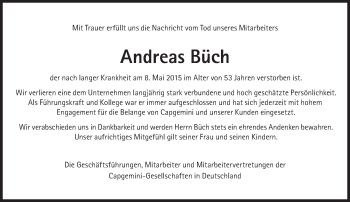 Traueranzeige von Andreas Büch von Süddeutsche Zeitung