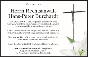 Traueranzeigen Von Hans Peter Burchardt Sz Gedenken De