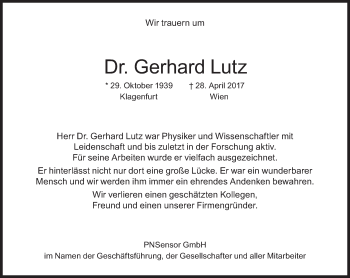 Traueranzeige von Gerhard Lutz von Süddeutsche Zeitung