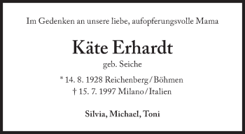 Traueranzeigen Von K Te Erhardt Sz Gedenken De