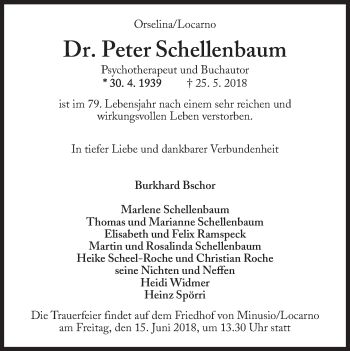Traueranzeige von Peter Schellenbaum von Süddeutsche Zeitung