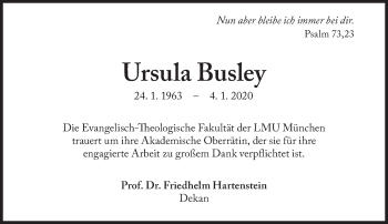 Traueranzeigen Von Ursula Busley Sz Gedenken De