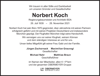 Traueranzeigen Von Norbert Koch Sz Gedenken De