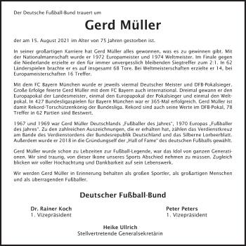 Traueranzeigen Von Gerd M Ller Sz Gedenken De