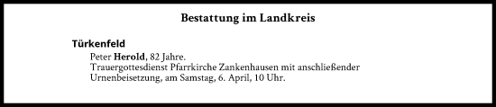 Traueranzeige von Bestattungen vom 06.04.2024 von Süddeutsche Zeitung