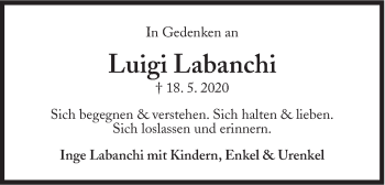 Traueranzeige von Luigi Labanchi von Süddeutsche Zeitung