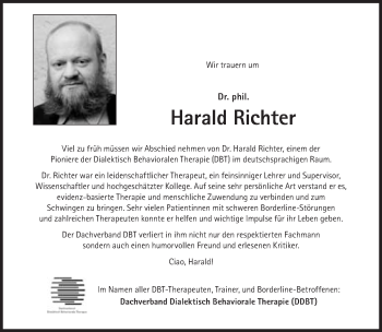 Traueranzeige von Harald Richter von Süddeutsche Zeitung