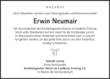 Traueranzeige von Erwin Neumair von Süddeutsche Zeitung