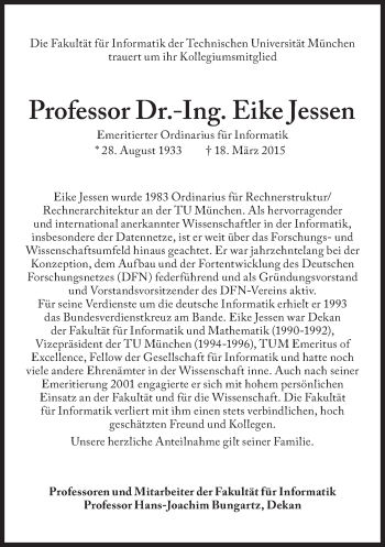 Traueranzeige von Eike Jessen von Süddeutsche Zeitung