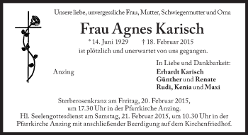 Traueranzeige von Agnes Karisch von Süddeutsche Zeitung