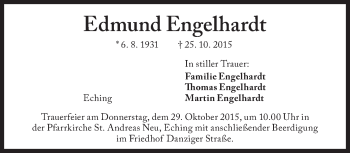 Traueranzeige von Edmund Engelhardt von Süddeutsche Zeitung