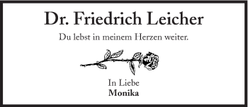 Traueranzeige von Friedrich Leicher von Süddeutsche Zeitung
