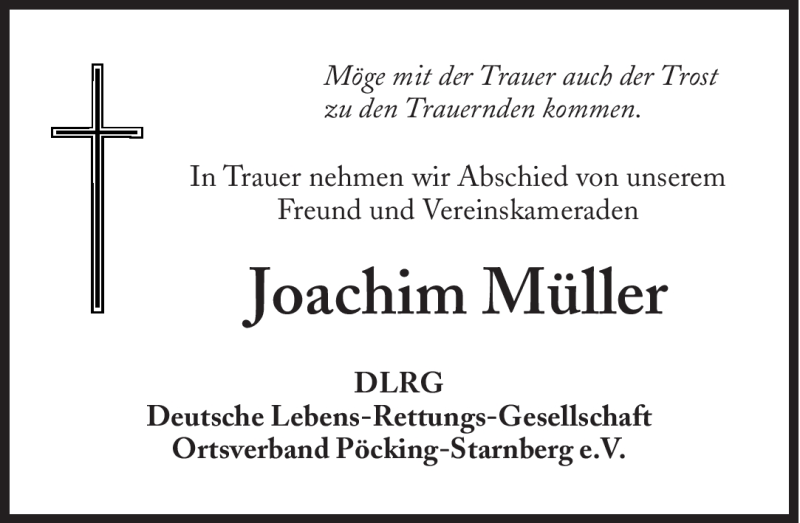  Traueranzeige für Joachim Paul Bernhard Müller vom 26.10.2011 aus Süddeutsche Zeitung