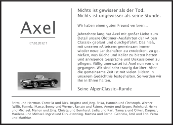 Traueranzeige von Axel Rainer Norbert Weng von Süddeutsche Zeitung