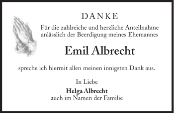 Traueranzeige von Emil Albrecht von Süddeutsche Zeitung