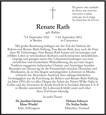 Traueranzeige von Renate Rath von Süddeutsche Zeitung