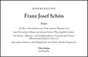 Traueranzeige von Franz Josef  Schön von Süddeutsche Zeitung