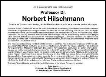 Traueranzeige von Norbert Hilschmann von Süddeutsche Zeitung