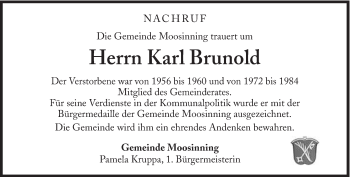 Traueranzeige von Karl Brunold von Süddeutsche Zeitung