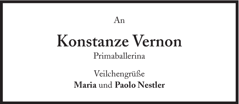  Traueranzeige für Konstanze Vernon vom 30.01.2013 aus Süddeutsche Zeitung