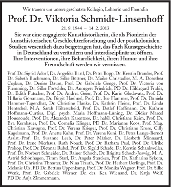 Traueranzeige von Viktoria Schmidt-Linsenhoff von Süddeutsche Zeitung