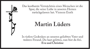 Traueranzeige von Martin Lüders von Süddeutsche Zeitung
