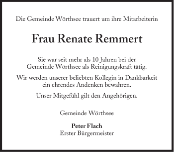 Traueranzeige von Renate Remmert von Süddeutsche Zeitung