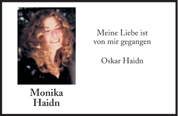 Traueranzeige von Monika Haidn von Süddeutsche Zeitung