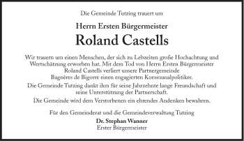 Traueranzeige von Roland Castells von Süddeutsche Zeitung