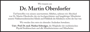 Traueranzeige von Martin Oberdorfer von Süddeutsche Zeitung