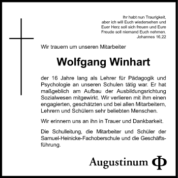 Traueranzeige von Wolfgang Winhart von Süddeutsche Zeitung