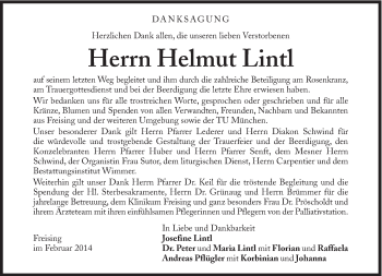 Traueranzeige von Helmut Lintl von Süddeutsche Zeitung