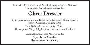 Traueranzeige von Oliver Dressler von Süddeutsche Zeitung