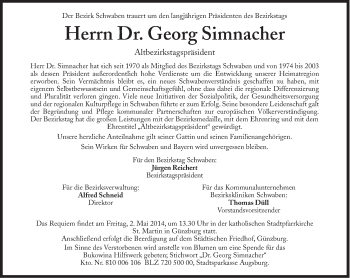 Traueranzeige von Georg Simnacher von Süddeutsche Zeitung