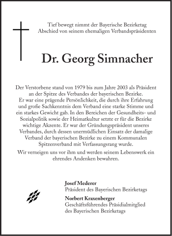 Traueranzeige von Georg Simnacher von Süddeutsche Zeitung