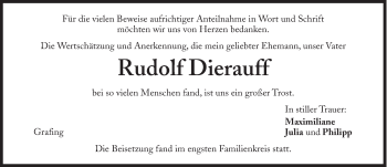 Traueranzeige von Rudolf Dierauff von Süddeutsche Zeitung