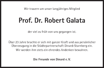 Traueranzeige von Robert Galata von Süddeutsche Zeitung