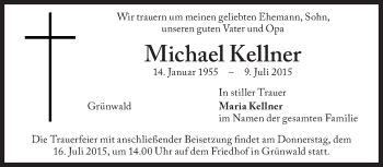 Traueranzeige von Michael Kellner von Süddeutsche Zeitung