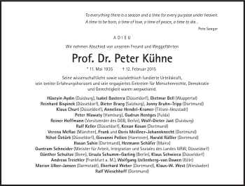 Traueranzeige von Prof. Dr. Peter Kühne von Süddeutsche Zeitung