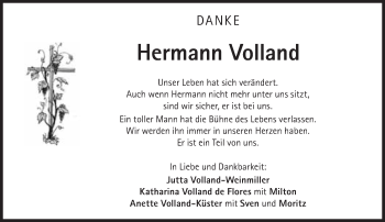 Traueranzeige von Herrmann Volland von Süddeutsche Zeitung