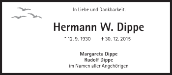 Traueranzeige von Hermann W. Dippe von Süddeutsche Zeitung