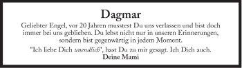 Traueranzeige von Dagmar  von Süddeutsche Zeitung