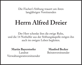 Traueranzeige von Alfred Dreier von Süddeutsche Zeitung