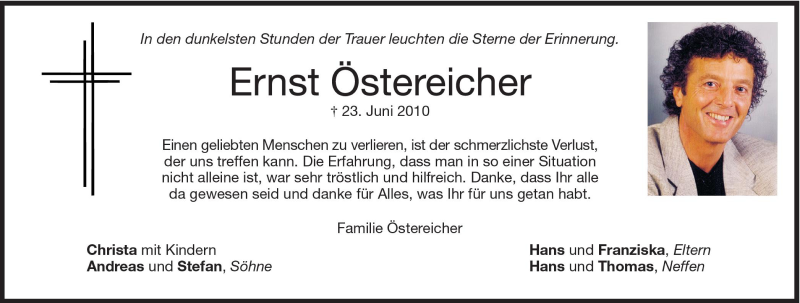  Traueranzeige für Ernst Östereicher vom 03.07.2010 aus Süddeutsche Zeitung