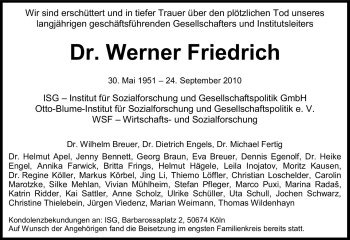 Traueranzeige von Werner Friedrich von Süddeutsche Zeitung