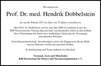 Traueranzeige von Hendrik Dobbelstein von Süddeutsche Zeitung