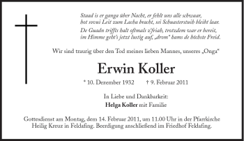 Traueranzeige von Erwin Koller von Süddeutsche Zeitung
