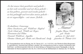 Traueranzeige von 