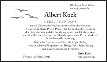 Traueranzeige von Albert Kock von Süddeutsche Zeitung