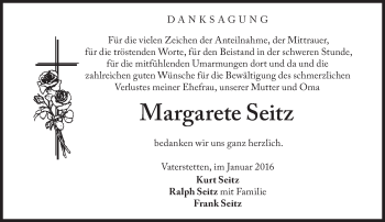 Traueranzeige von Margarete Seitz von Süddeutsche Zeitung